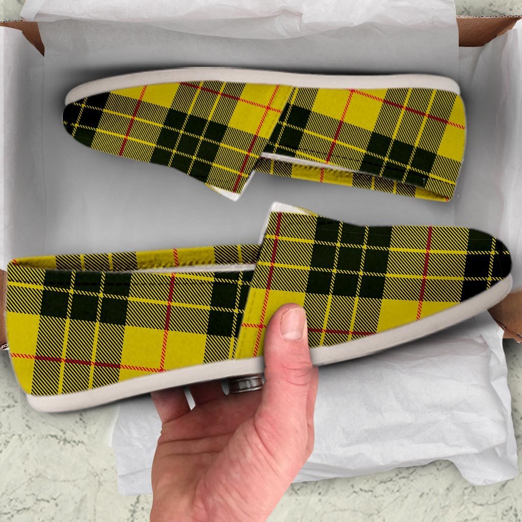 MacLeod Yellow Plaid Tartan Canvas Shoes-grizzshop