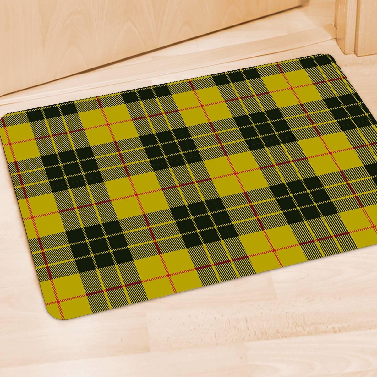 MacLeod Yellow Plaid Tartan Door Mat-grizzshop