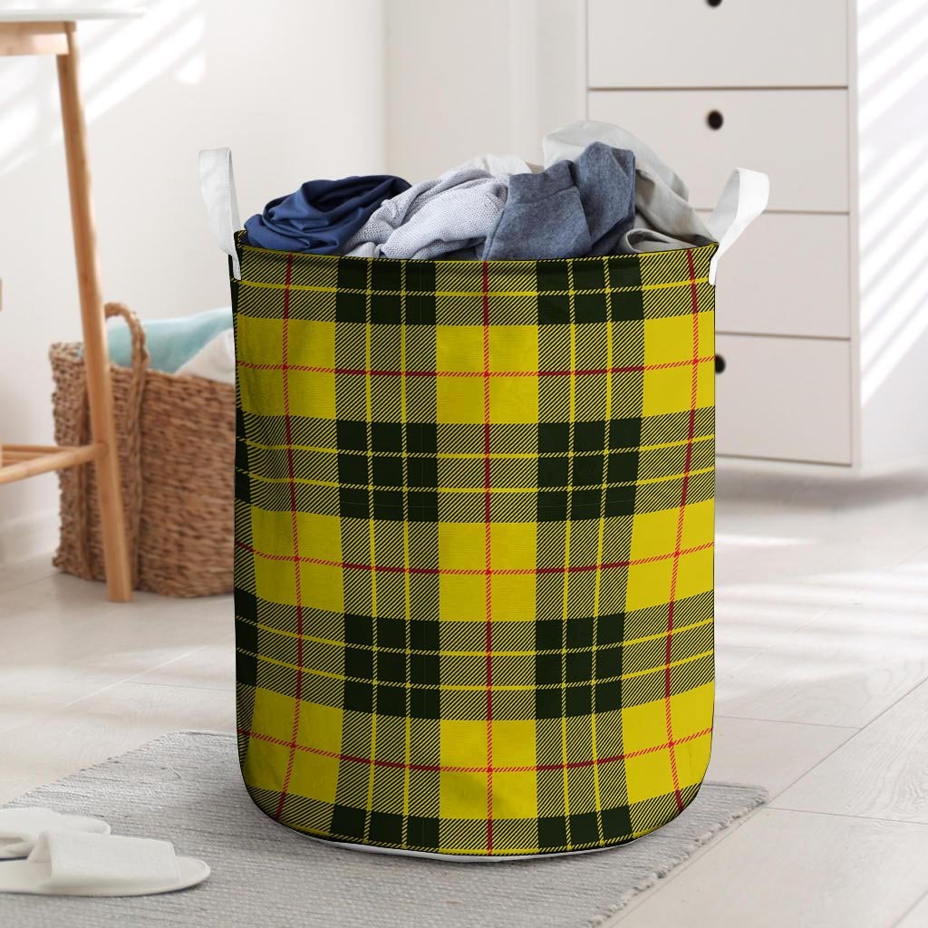 MacLeod Yellow Plaid Tartan Laundry Basket-grizzshop