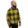 MacLeod Yellow Plaid Tartan Men's Bomber Jacket-grizzshop