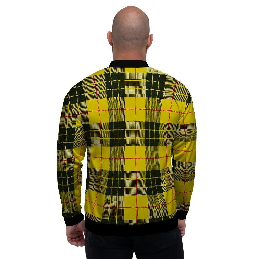 MacLeod Yellow Plaid Tartan Men's Bomber Jacket-grizzshop