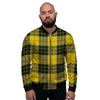 MacLeod Yellow Plaid Tartan Men's Bomber Jacket-grizzshop