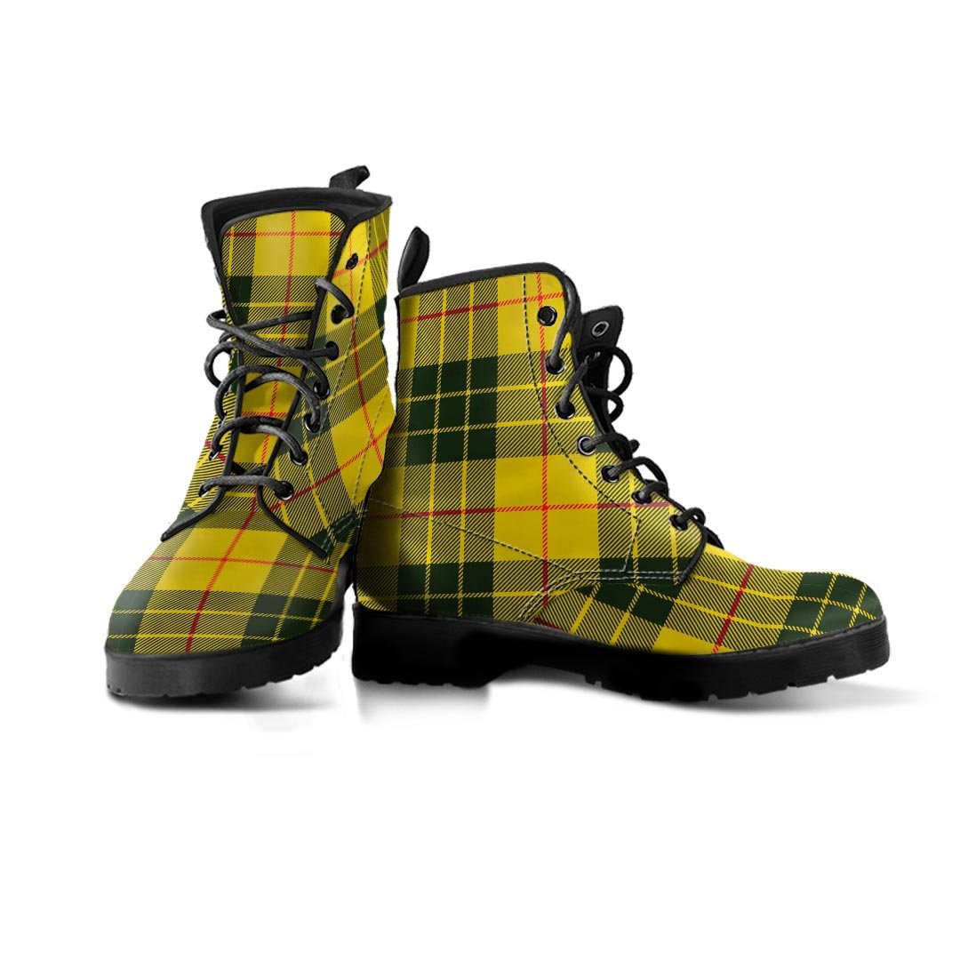 MacLeod Yellow Plaid Tartan Men's Boots-grizzshop