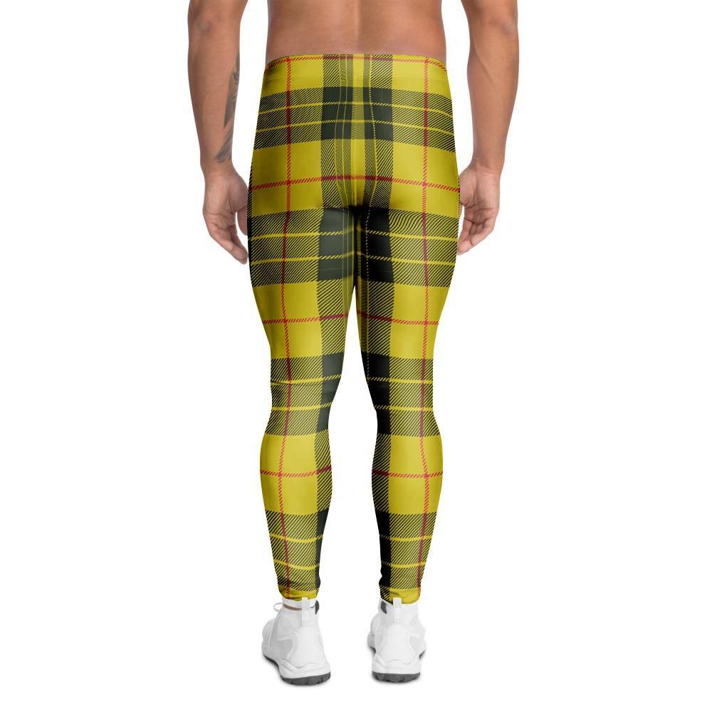 MacLeod Yellow Plaid Tartan Men's Leggings-grizzshop