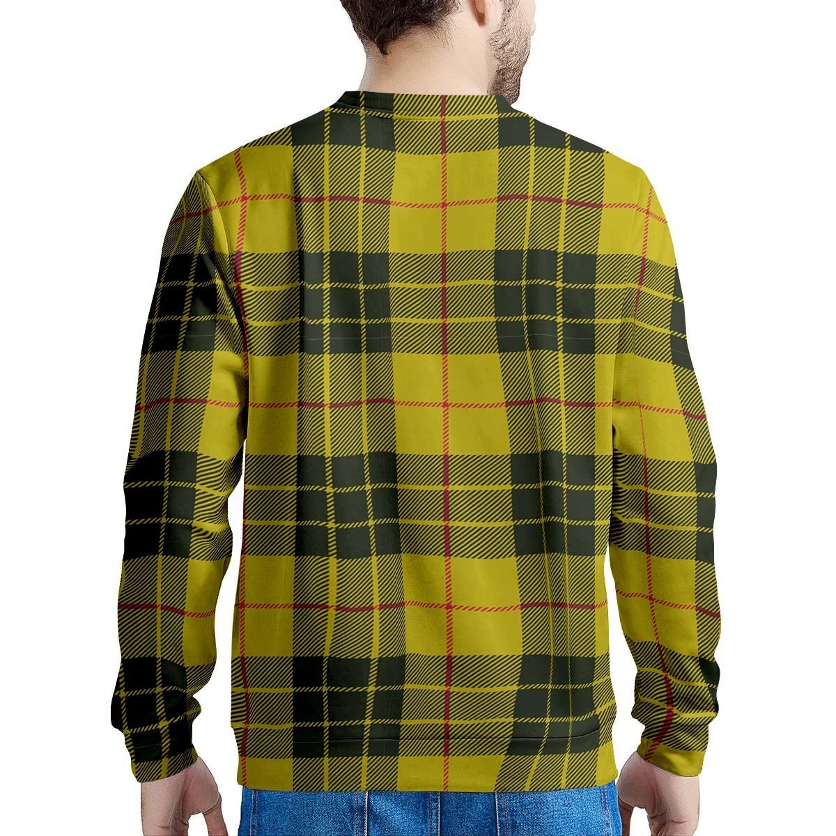 MacLeod Yellow Plaid Tartan Men's Sweatshirt-grizzshop