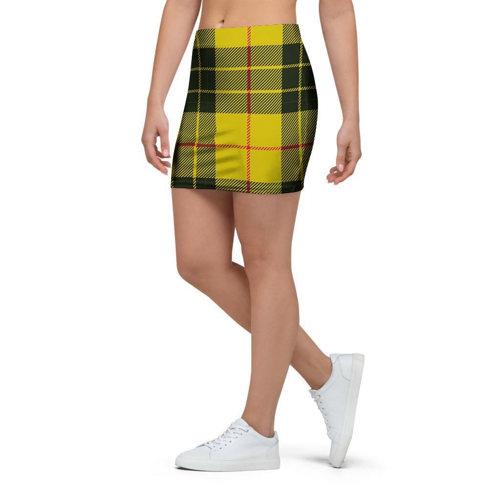 MacLeod Yellow Plaid Tartan Mini Skirt-grizzshop