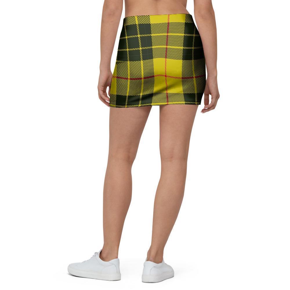 MacLeod Yellow Plaid Tartan Mini Skirt-grizzshop