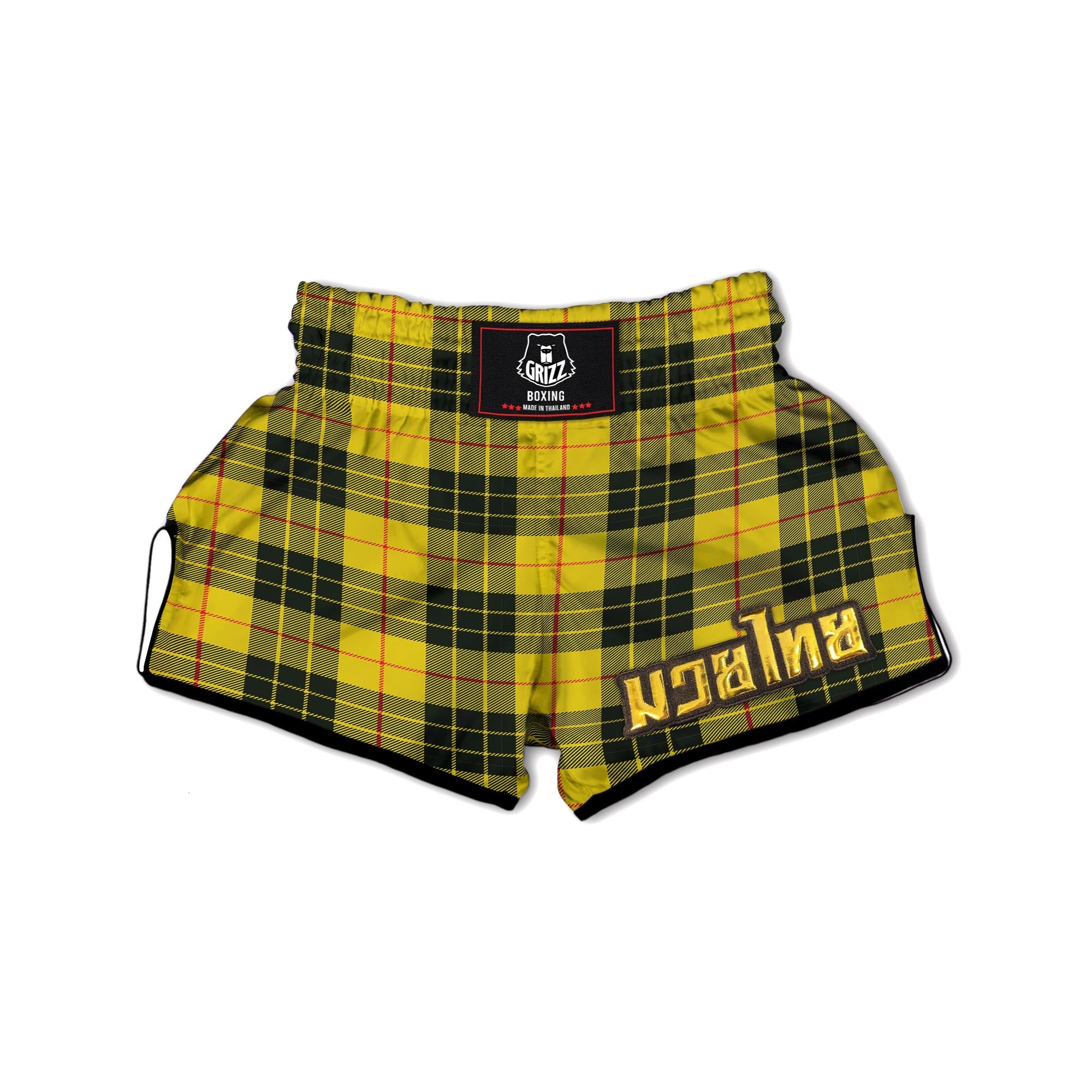 MacLeod Yellow Plaid Tartan Muay Thai Boxing Shorts-grizzshop