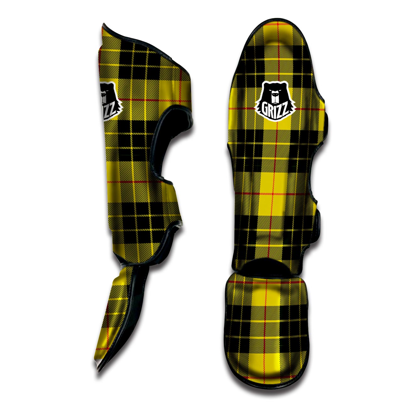 MacLeod Yellow Plaid Tartan Muay Thai Shin Guard-grizzshop