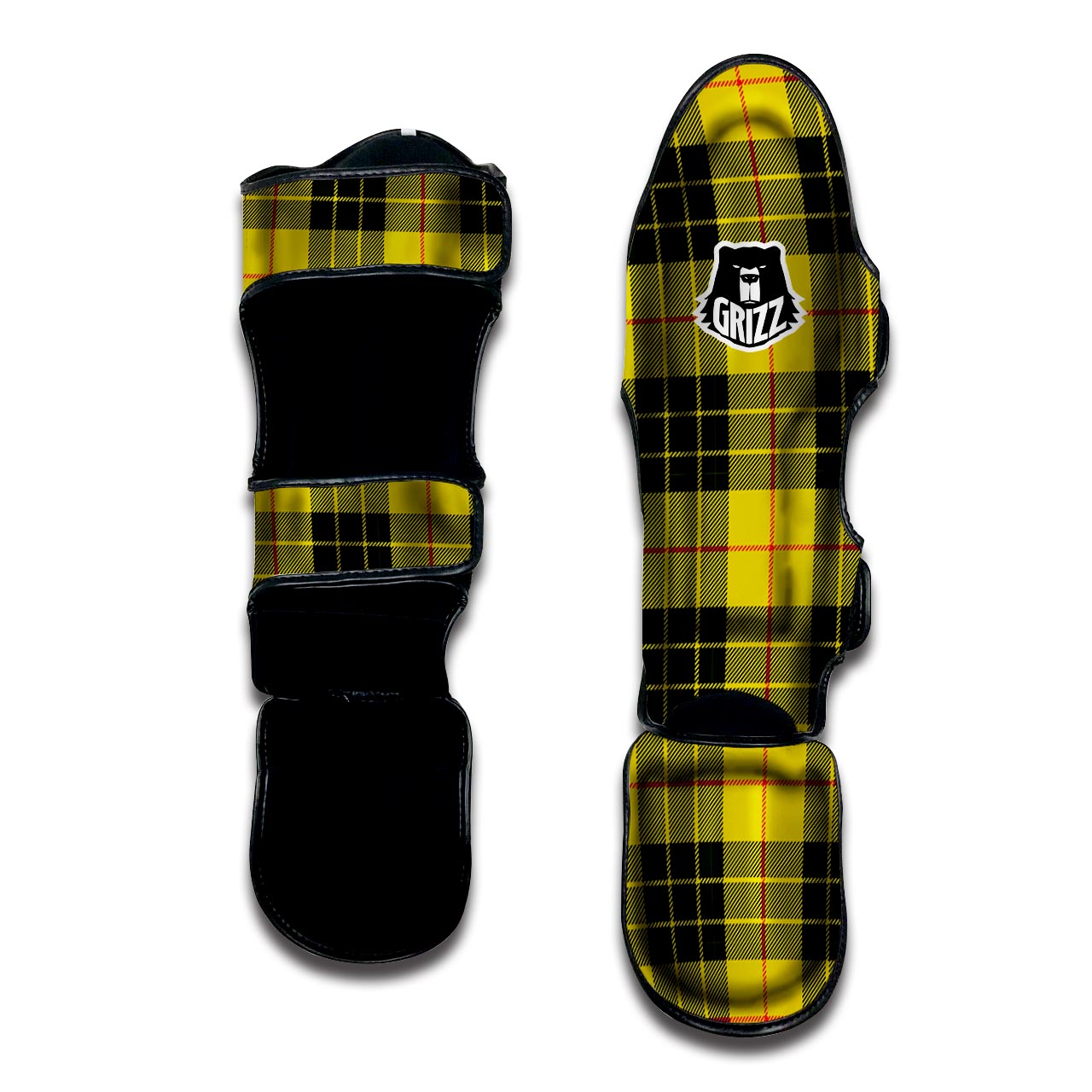 MacLeod Yellow Plaid Tartan Muay Thai Shin Guard-grizzshop