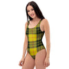 MacLeod Yellow Plaid Tartan One Piece Swimsuite-grizzshop