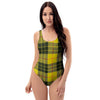 MacLeod Yellow Plaid Tartan One Piece Swimsuite-grizzshop