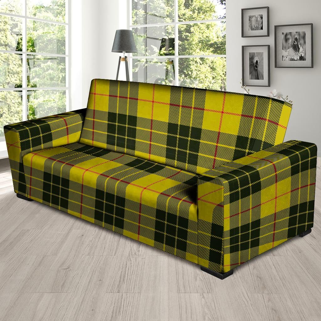 MacLeod Yellow Plaid Tartan Sofa Cover-grizzshop