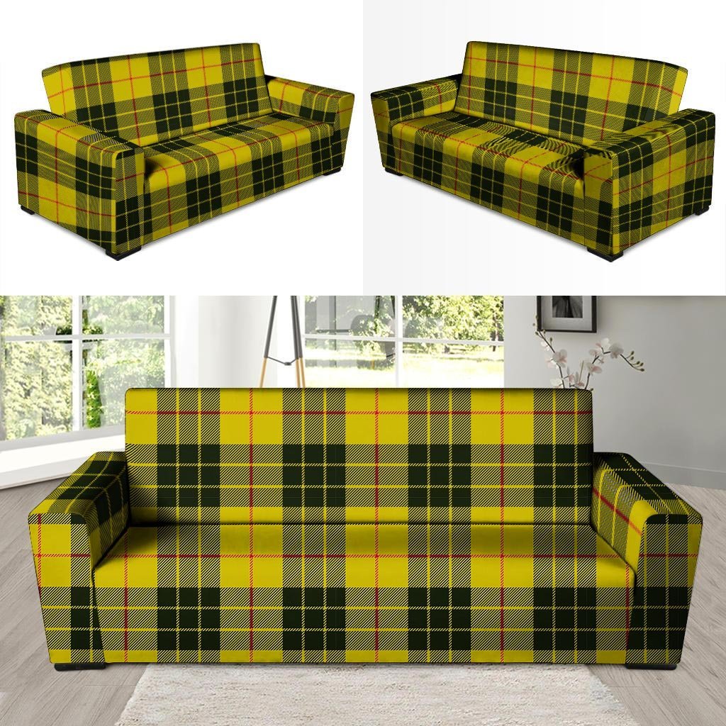 MacLeod Yellow Plaid Tartan Sofa Cover-grizzshop