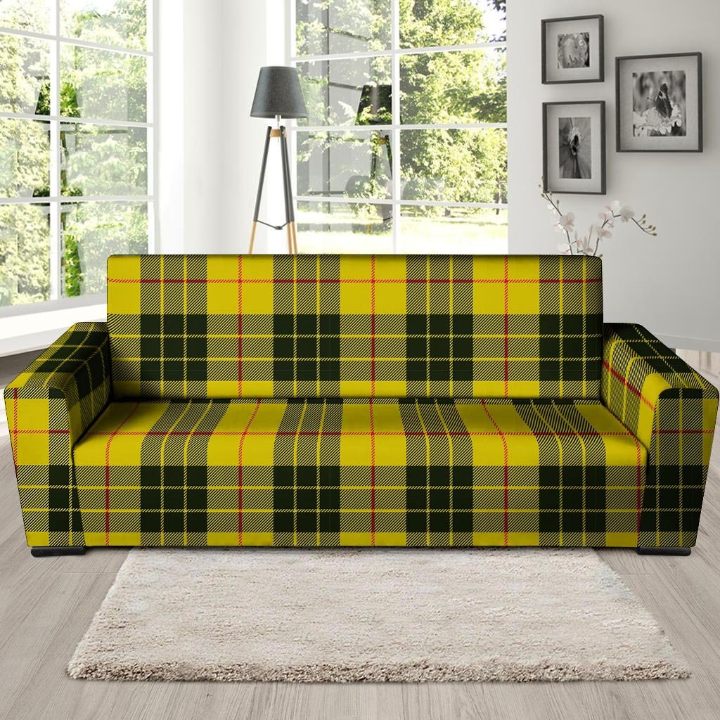 MacLeod Yellow Plaid Tartan Sofa Cover-grizzshop