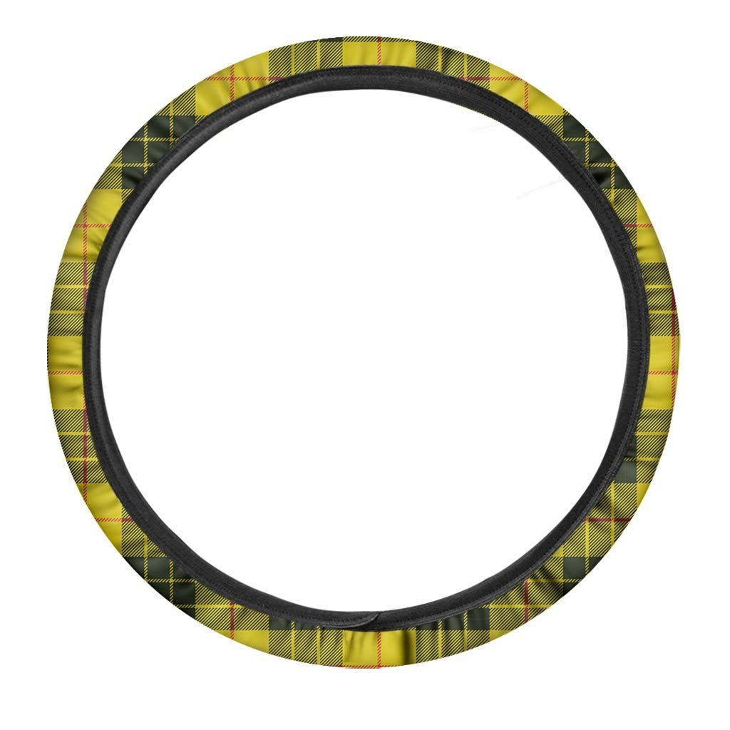 MacLeod Yellow Plaid Tartan Steering Wheel Cover-grizzshop