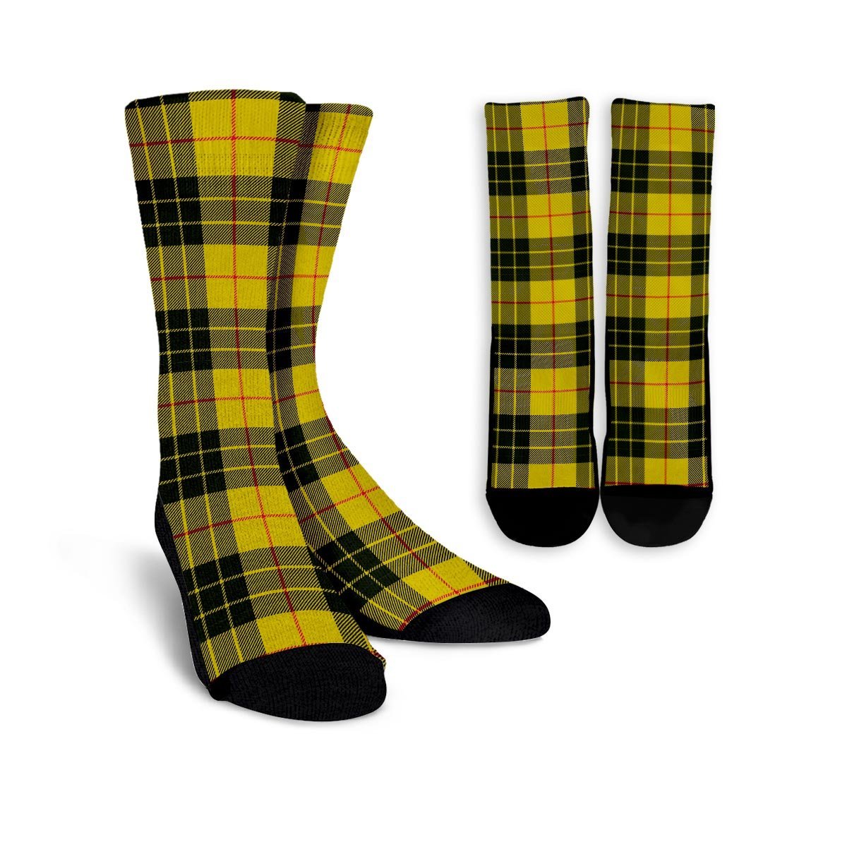 MacLeod Yellow Plaid Tartan Unisex Socks-grizzshop