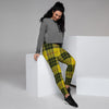 MacLeod Yellow Plaid Tartan Women's Joggers-grizzshop