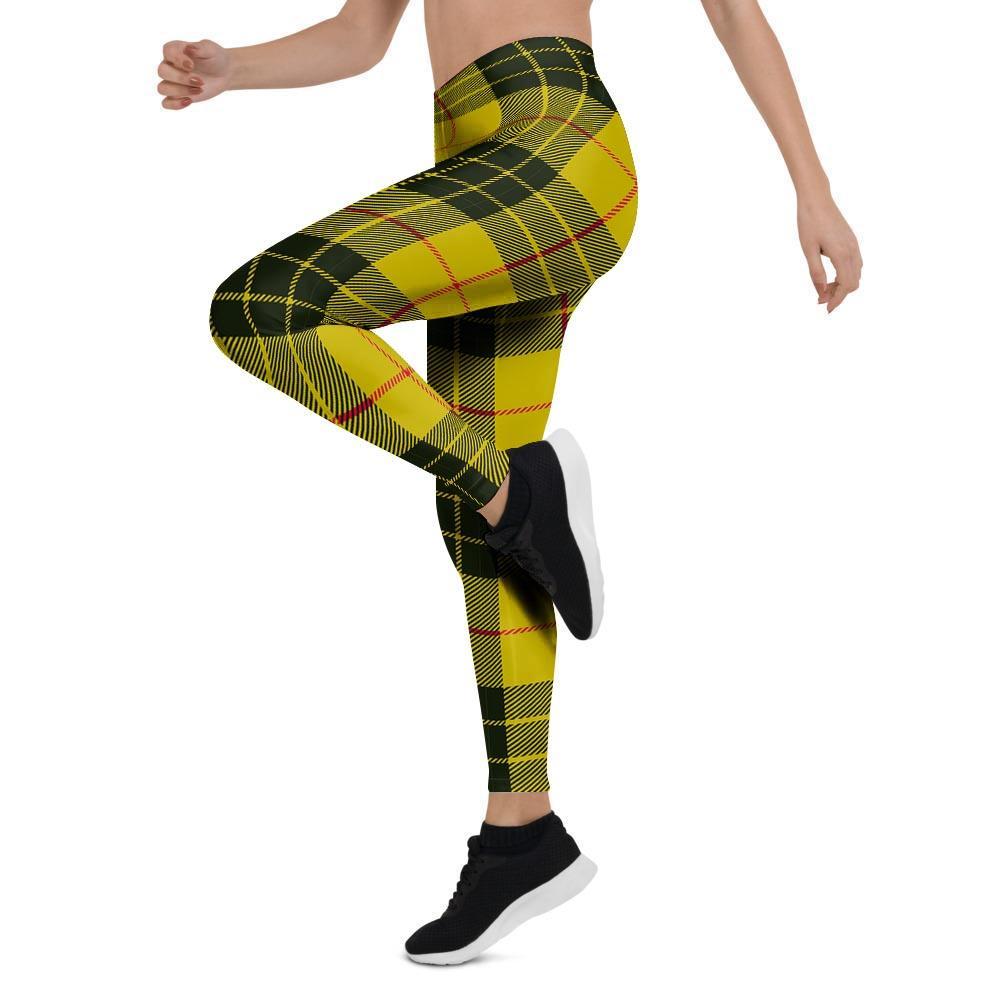 MacLeod Yellow Plaid Tartan Women's Leggings-grizzshop