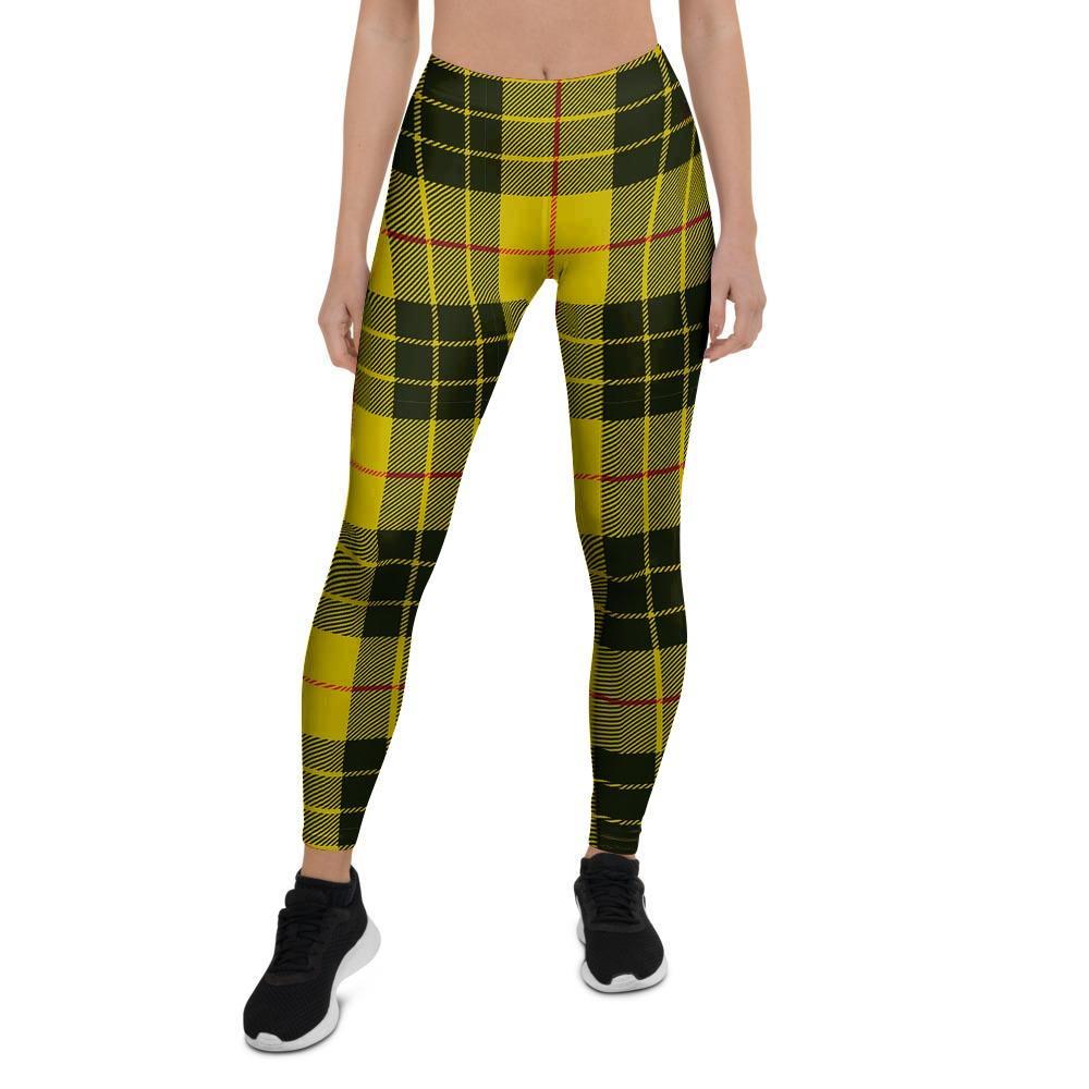 MacLeod Yellow Plaid Tartan Women's Leggings-grizzshop