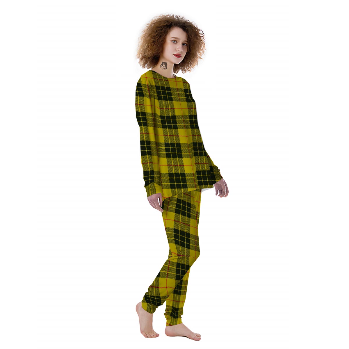 MacLeod Yellow Plaid Tartan Women's Pajamas-grizzshop