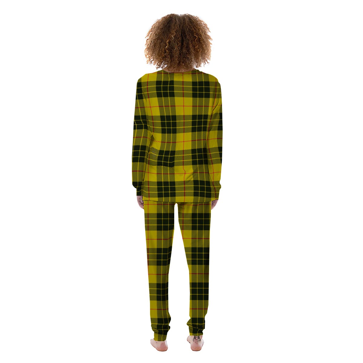 MacLeod Yellow Plaid Tartan Women's Pajamas-grizzshop