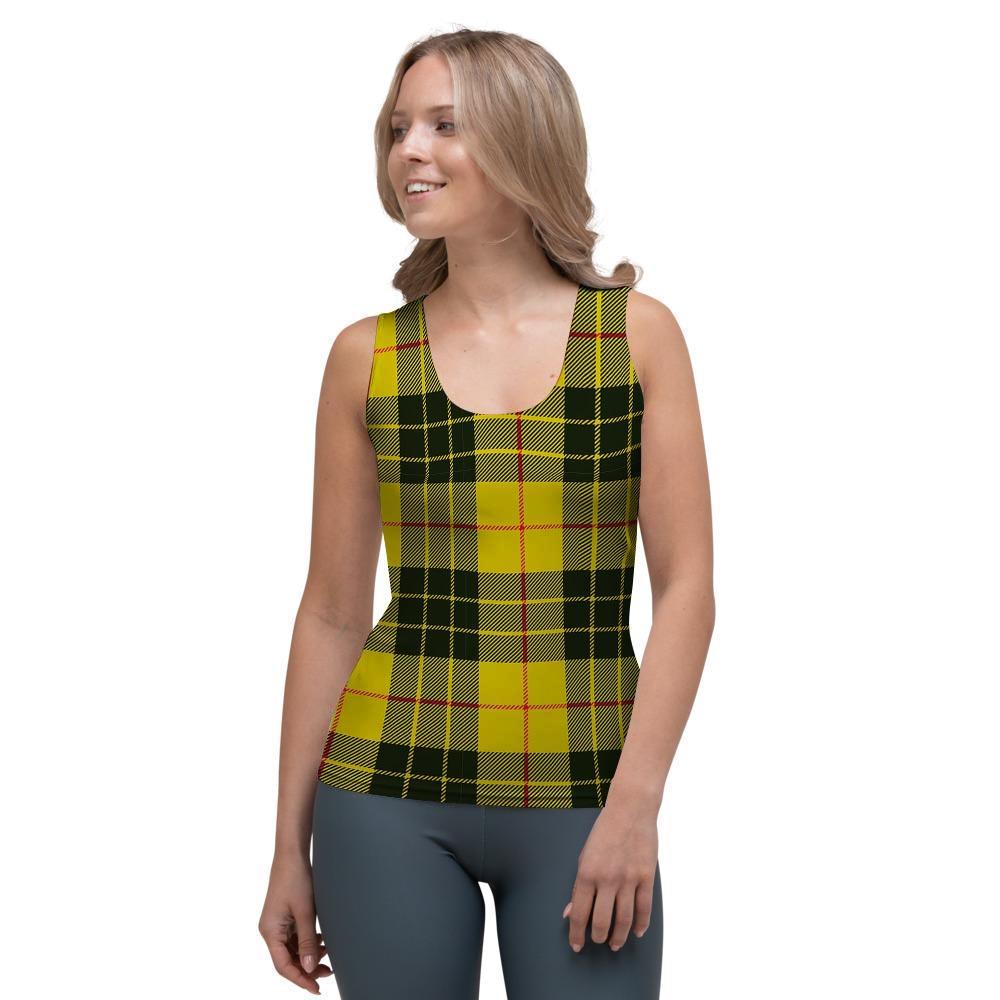 MacLeod Yellow Plaid Tartan Women's Tank Top-grizzshop