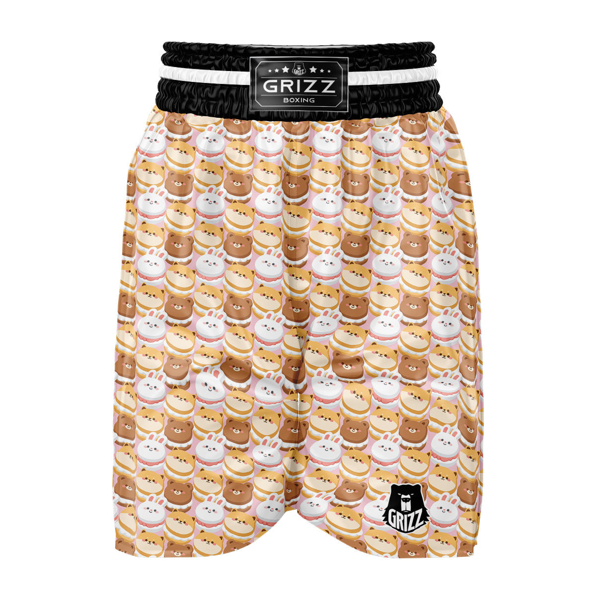 Macaron Cartoon Print Pattern Boxing Shorts-grizzshop