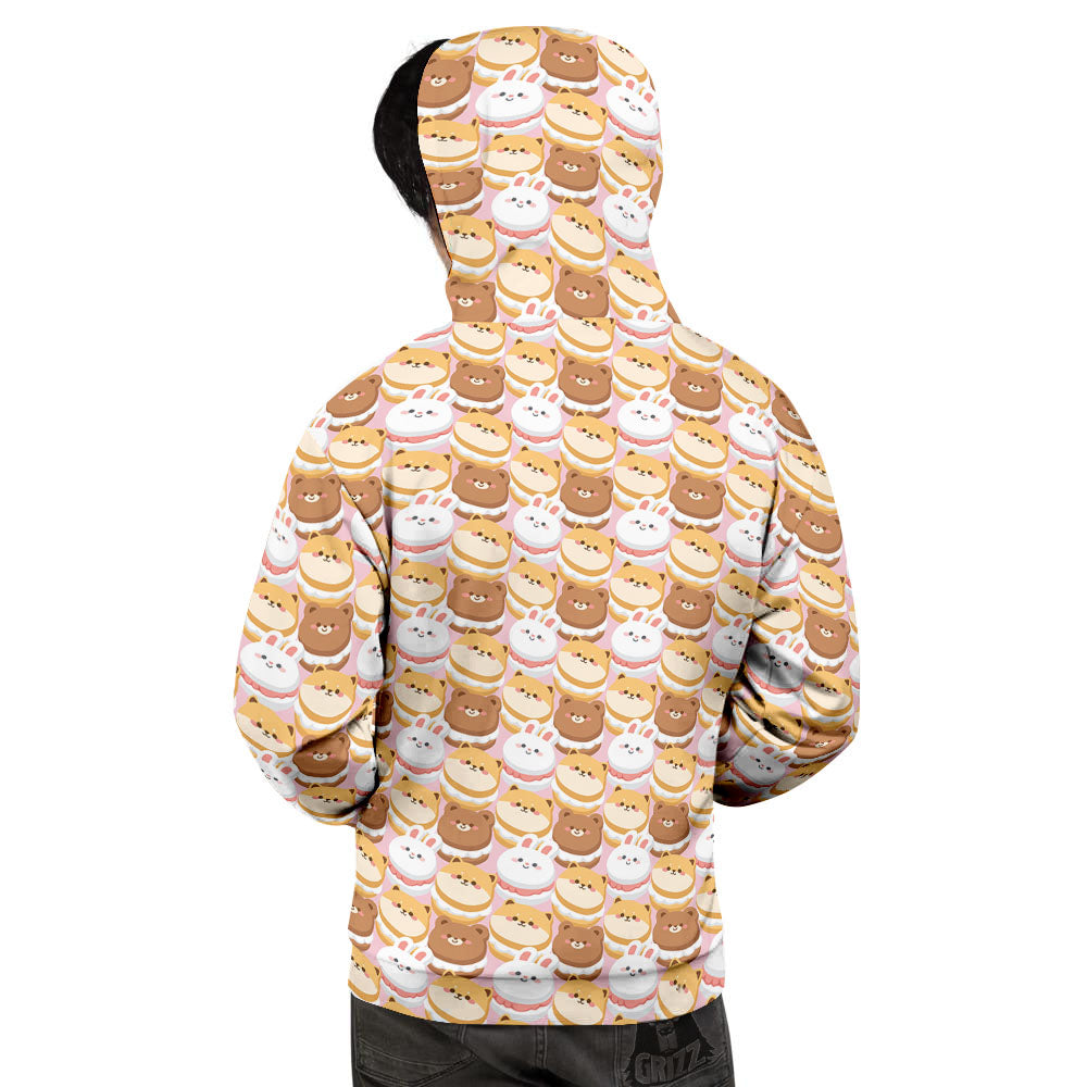 Macaron Cartoon Print Pattern Men's Hoodie-grizzshop