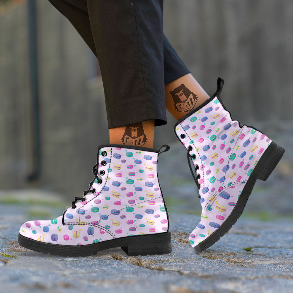 Macaron Colorful Print Pattern Leather Boots-grizzshop