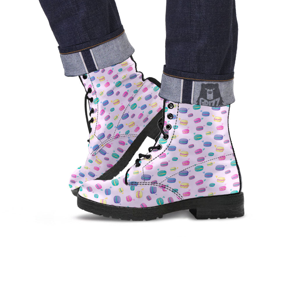 Macaron Colorful Print Pattern Leather Boots-grizzshop