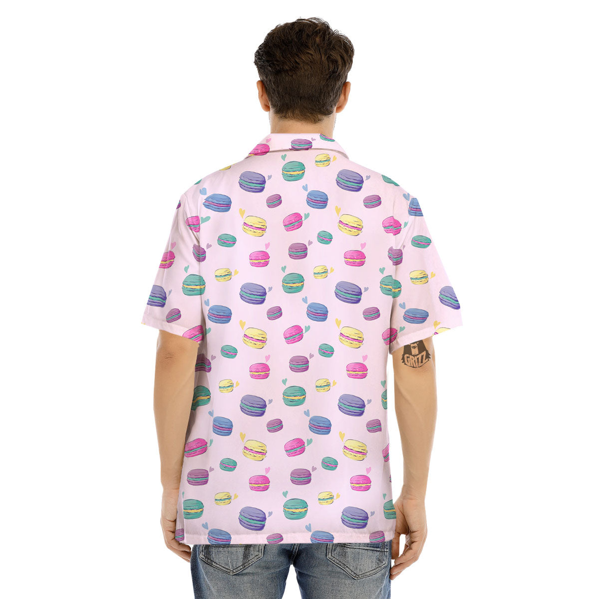 Macaron Colorful Print Pattern Men's Hawaiian Shirt-grizzshop