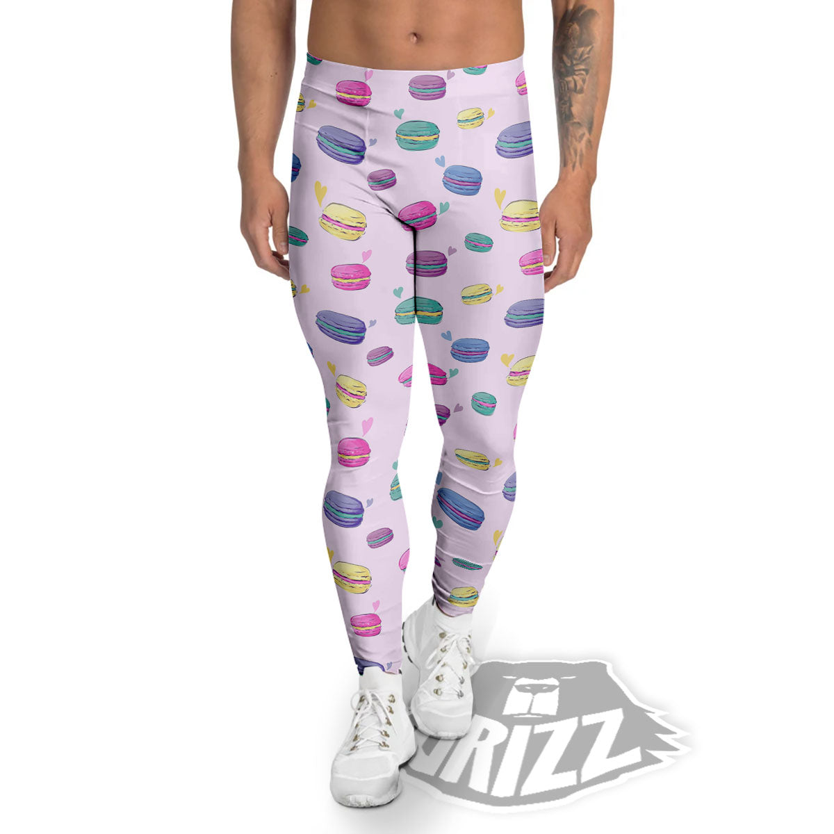 Macaron Colorful Print Pattern Men's Leggings-grizzshop
