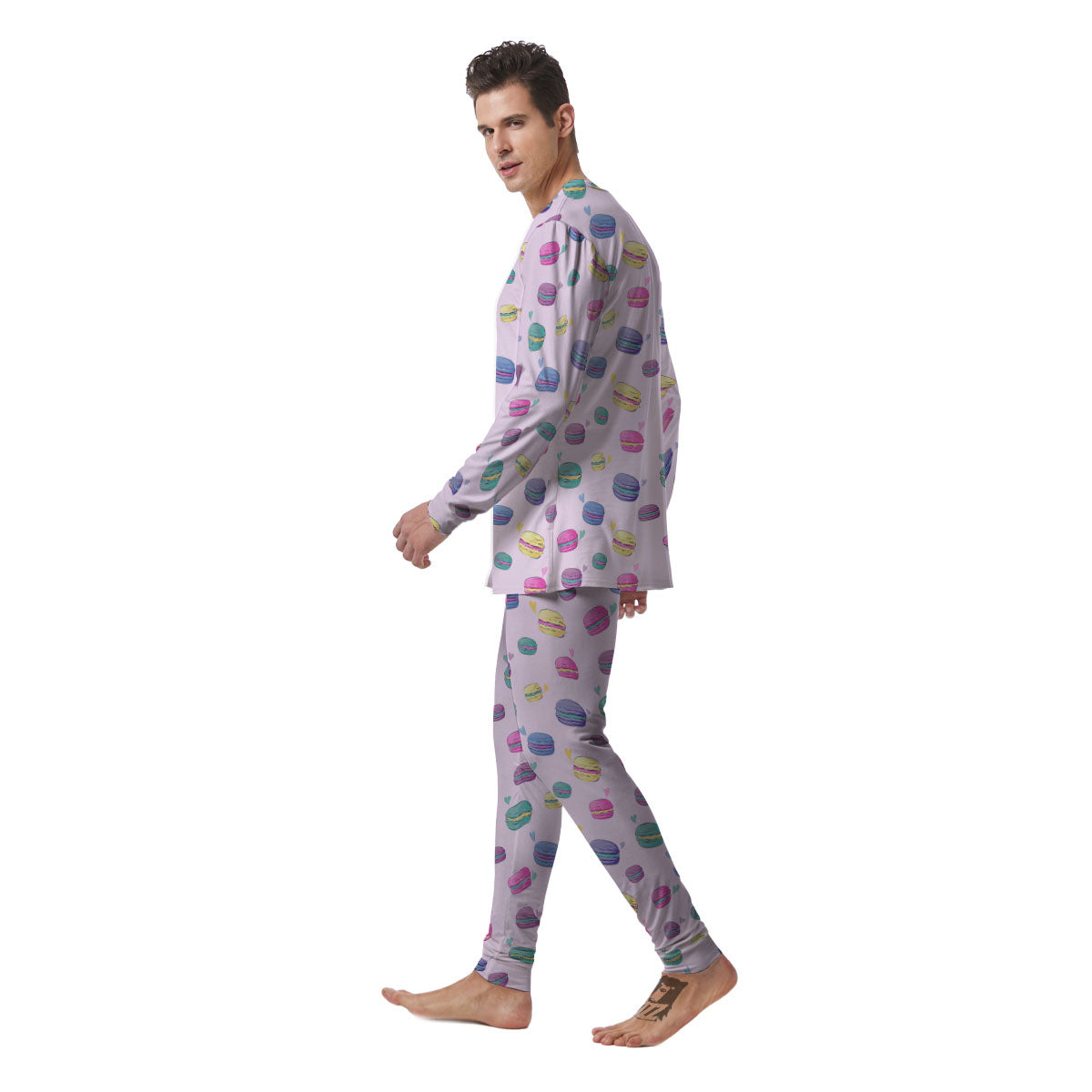 Macaron Colorful Print Pattern Men's Pajamas-grizzshop