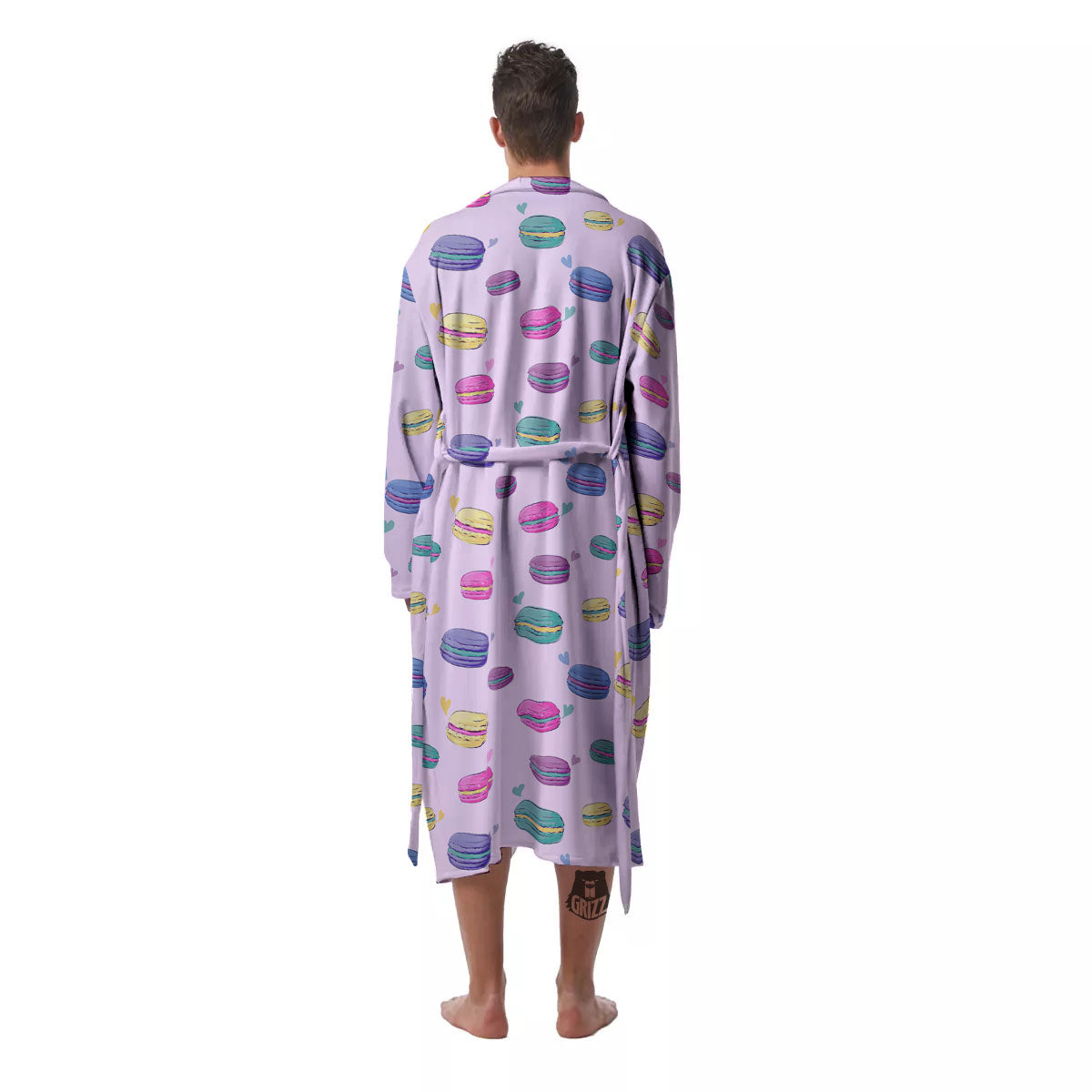 Macaron Colorful Print Pattern Men's Robe-grizzshop