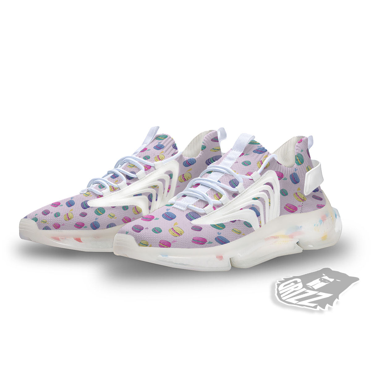 Macaron Colorful Print Pattern White Gym Shoes-grizzshop