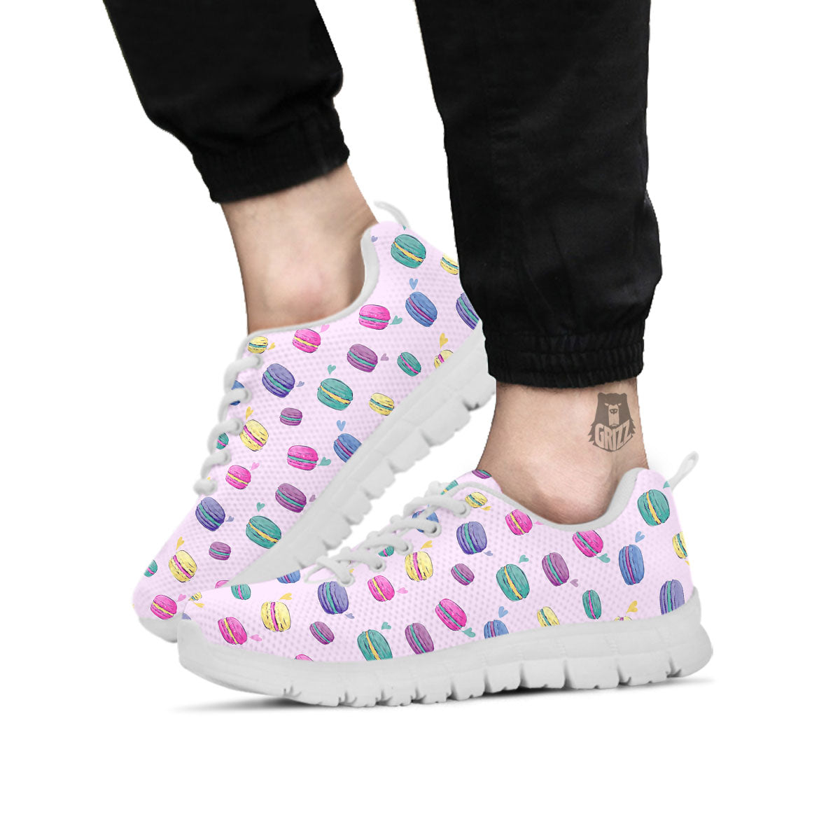 Macaron Colorful Print Pattern White Sneaker-grizzshop