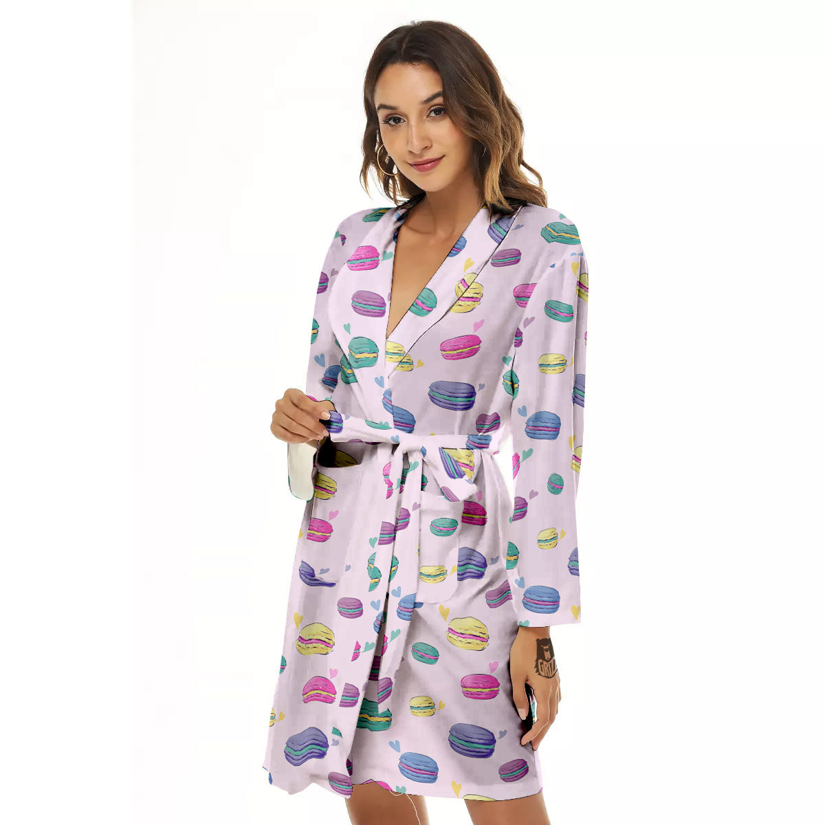 Macaron Colorful Print Pattern Women's Robe-grizzshop