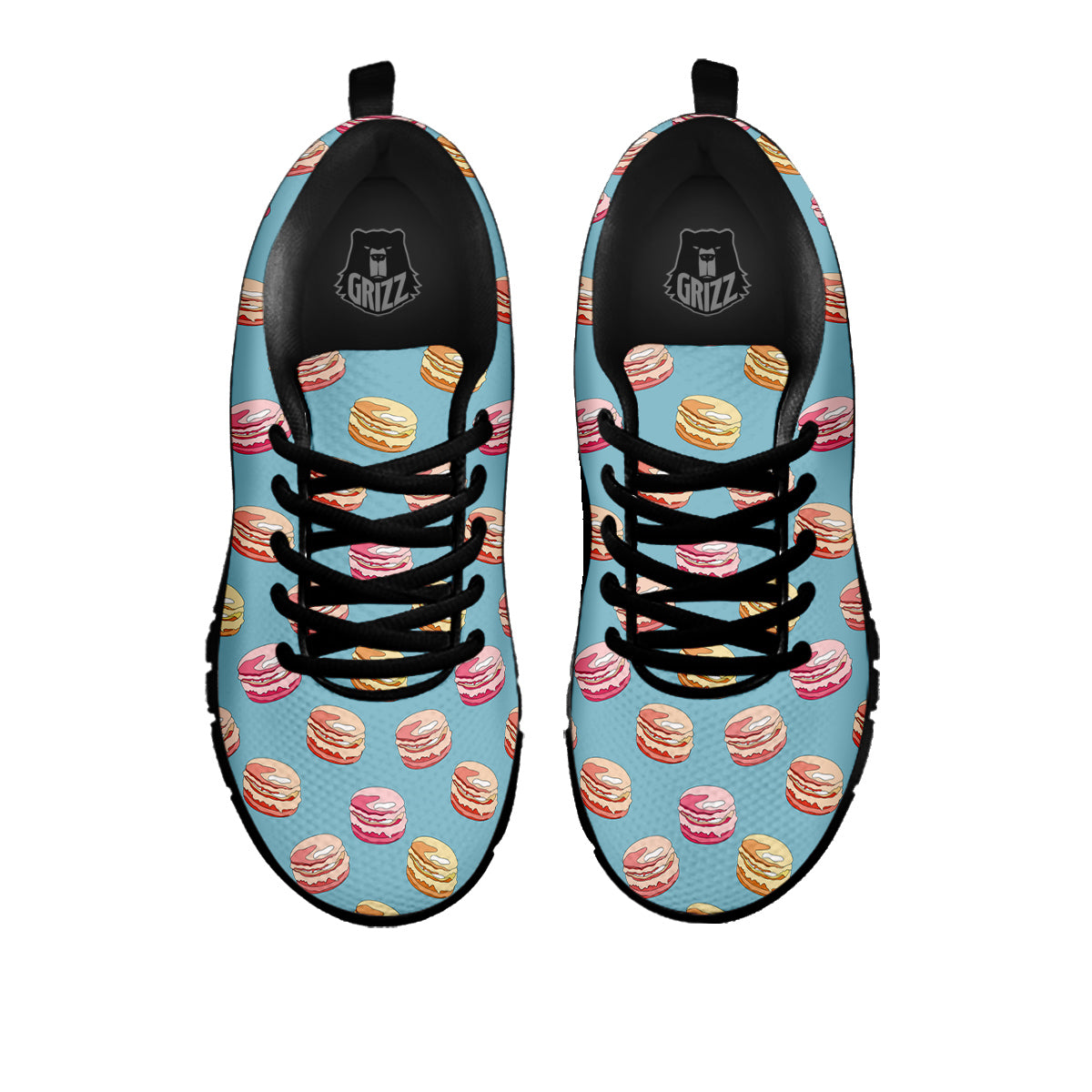 Macaron Cute Print Pattern Black Sneaker-grizzshop