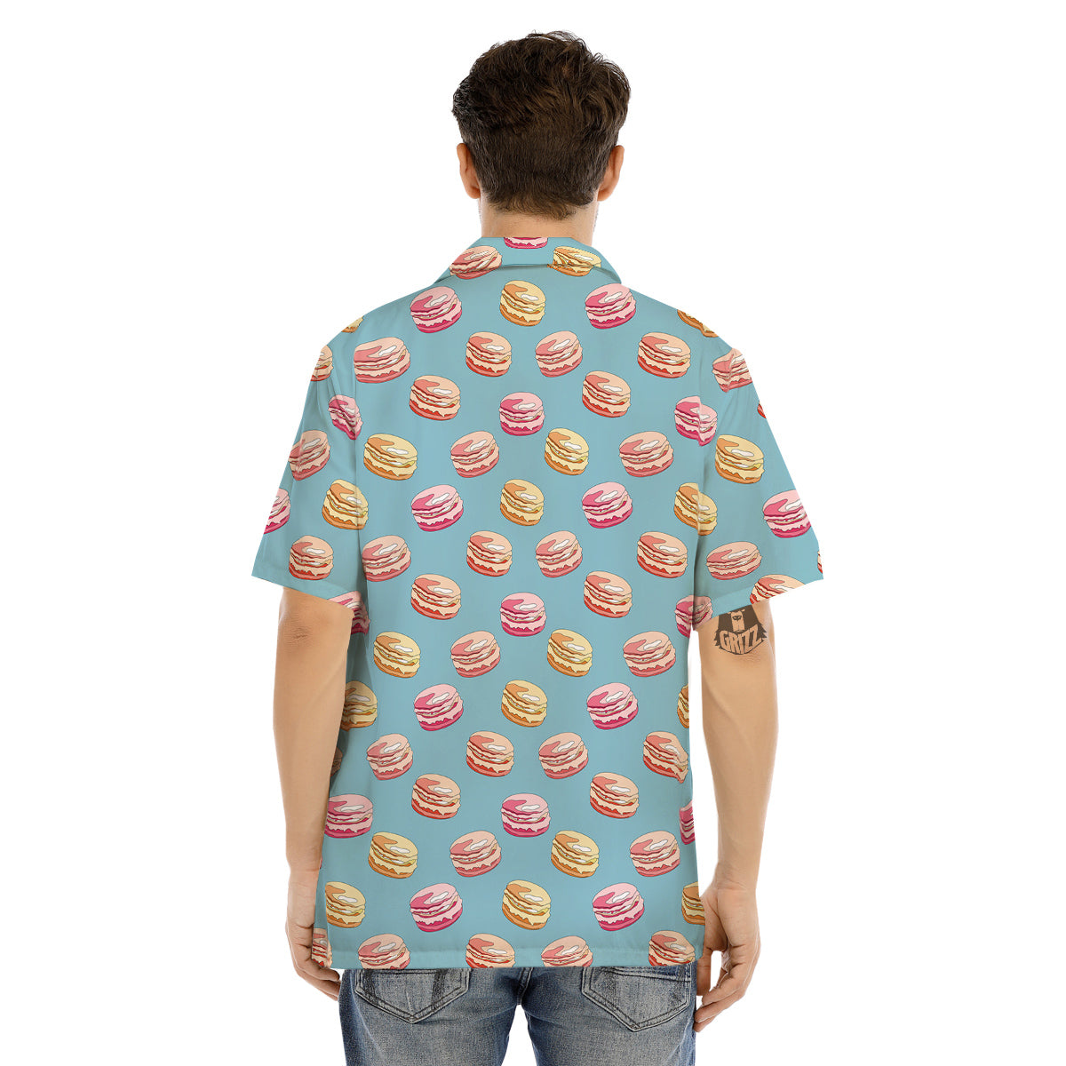 Macaron Cute Print Pattern Men's Hawaiian Shirt-grizzshop