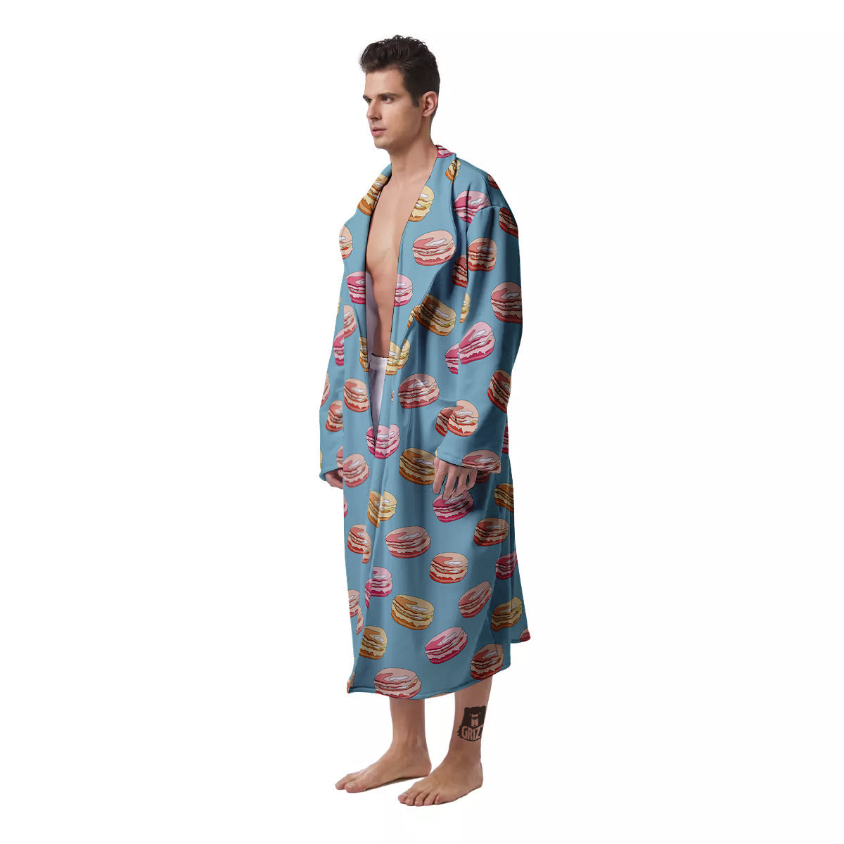 Macaron Cute Print Pattern Men's Robe-grizzshop
