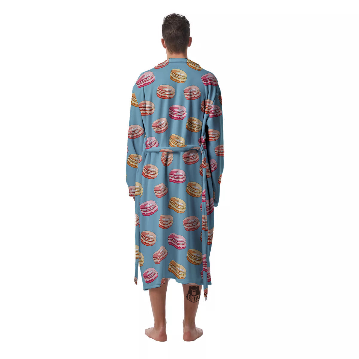 Macaron Cute Print Pattern Men's Robe-grizzshop