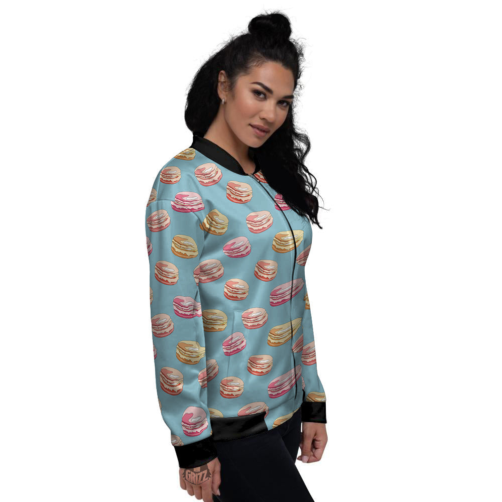 Macaron Cute Print Pattern Women's Bomber Jacket-grizzshop