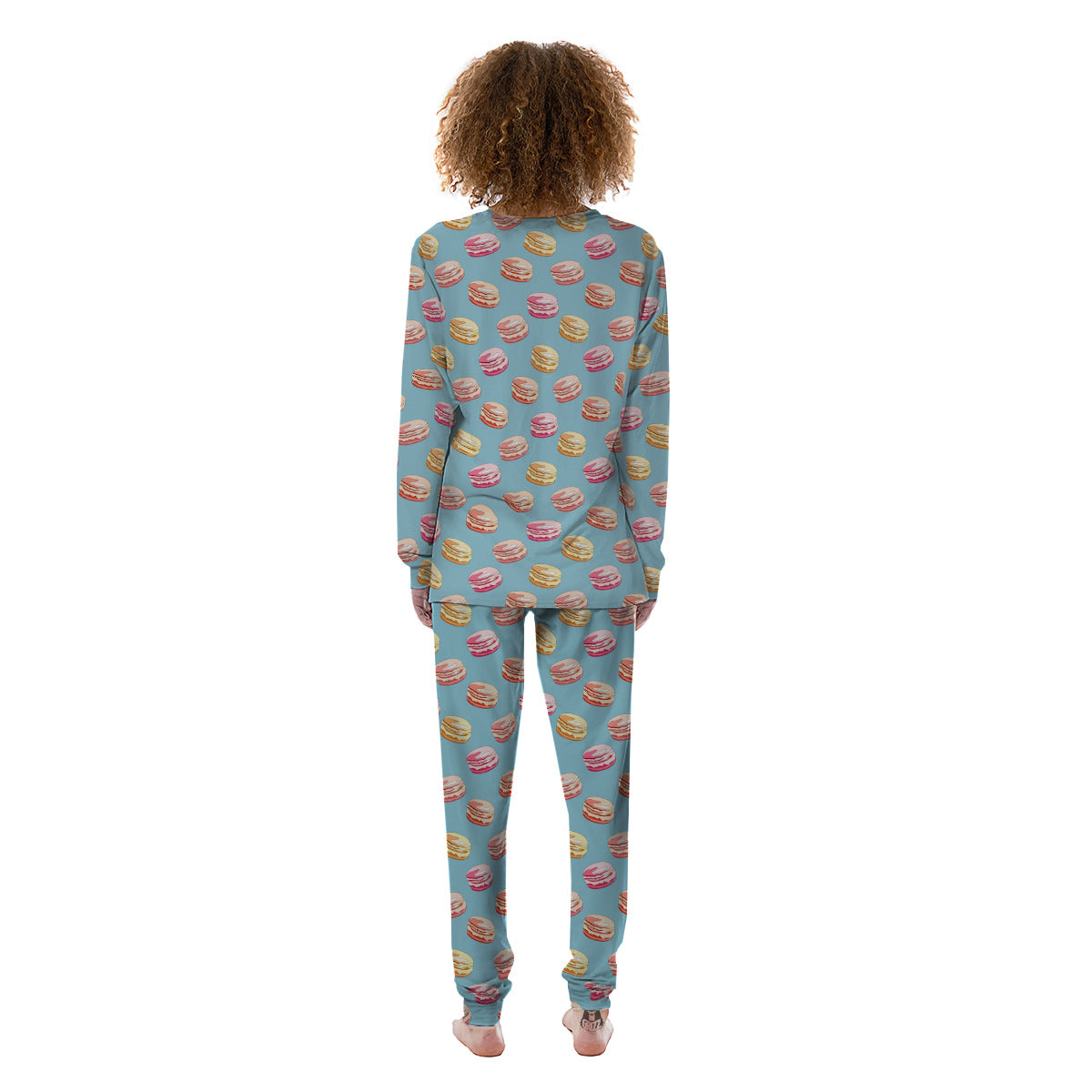 Macaron Cute Print Pattern Women's Pajamas-grizzshop