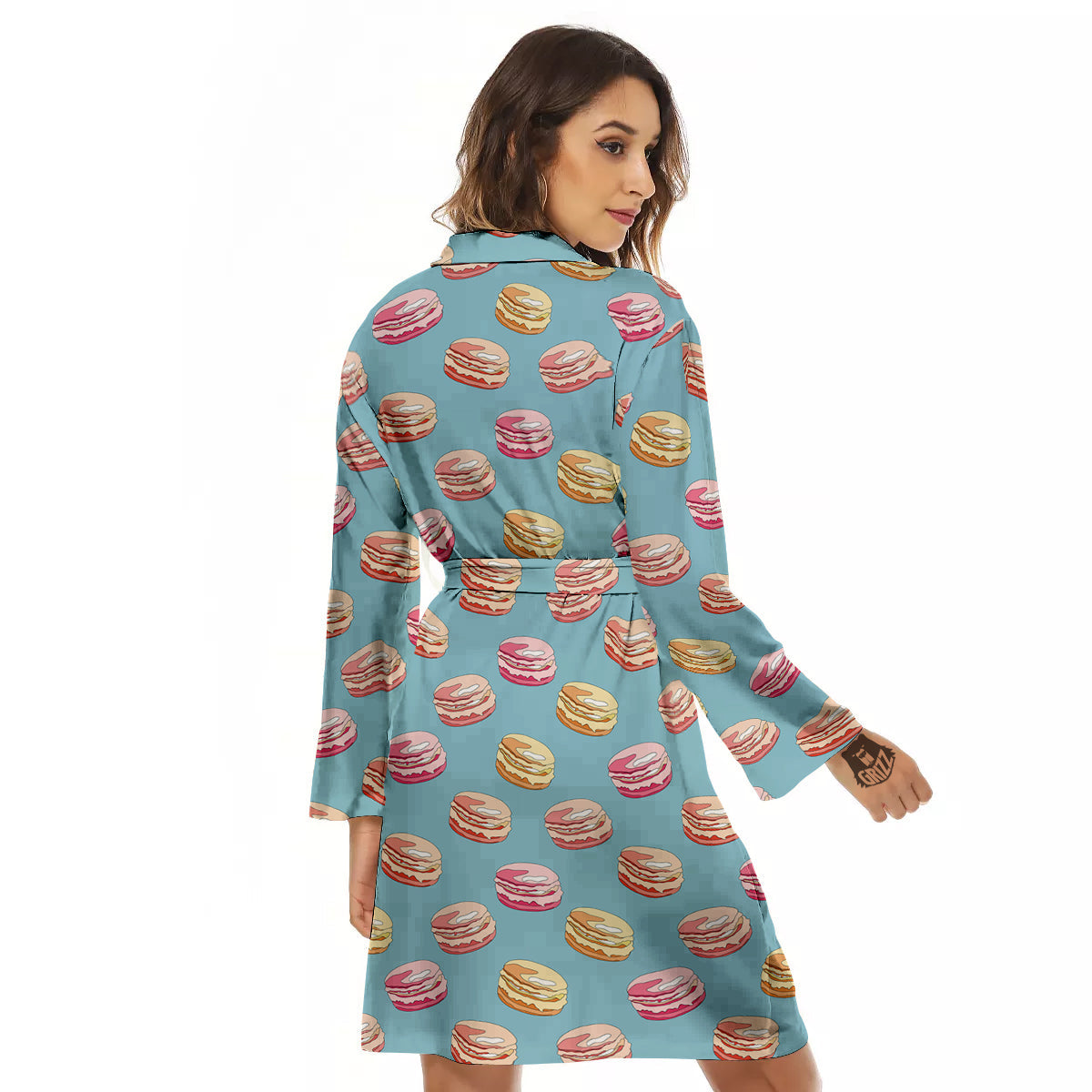 Macaron Cute Print Pattern Women's Robe-grizzshop