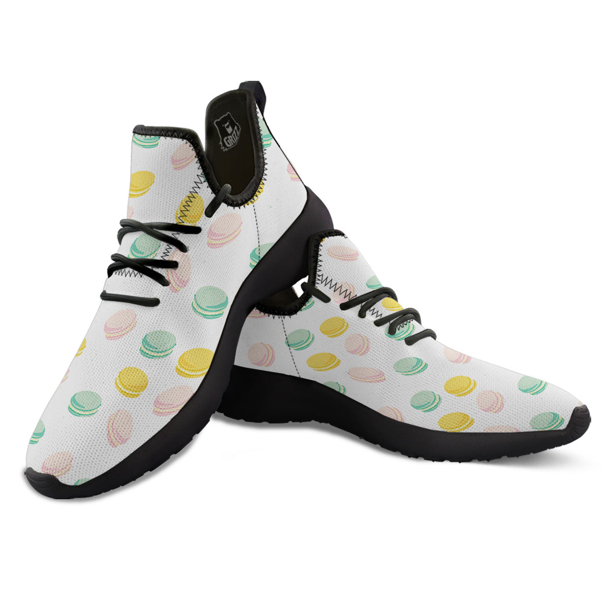 Macaron Pastel Print Pattern Black Athletic Shoes-grizzshop