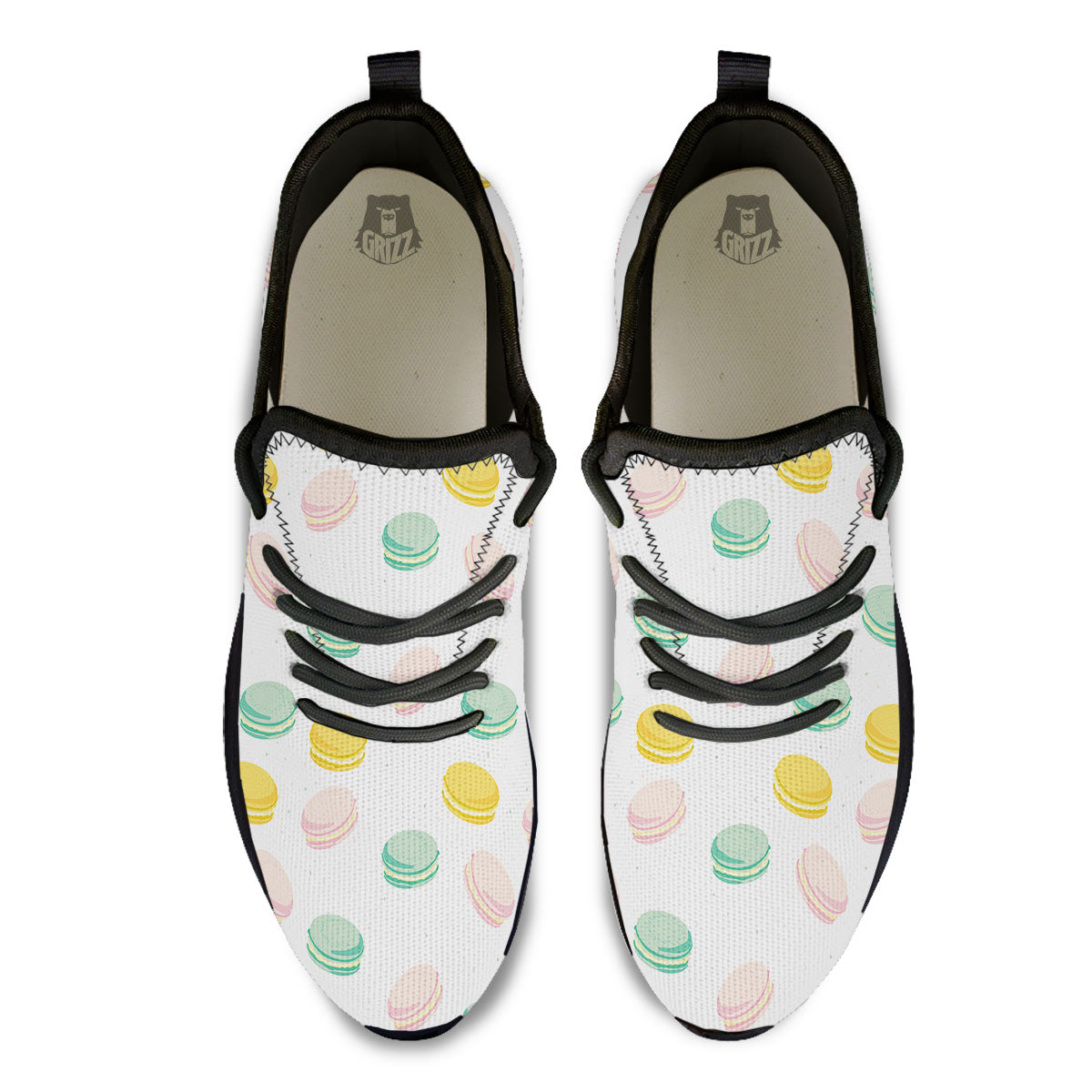 Macaron Pastel Print Pattern Black Athletic Shoes-grizzshop