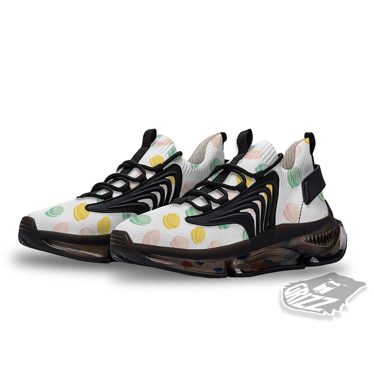 Macaron Pastel Print Pattern Black Gym Shoes-grizzshop
