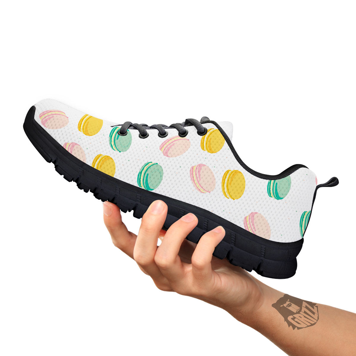 Macaron Pastel Print Pattern Black Sneaker-grizzshop