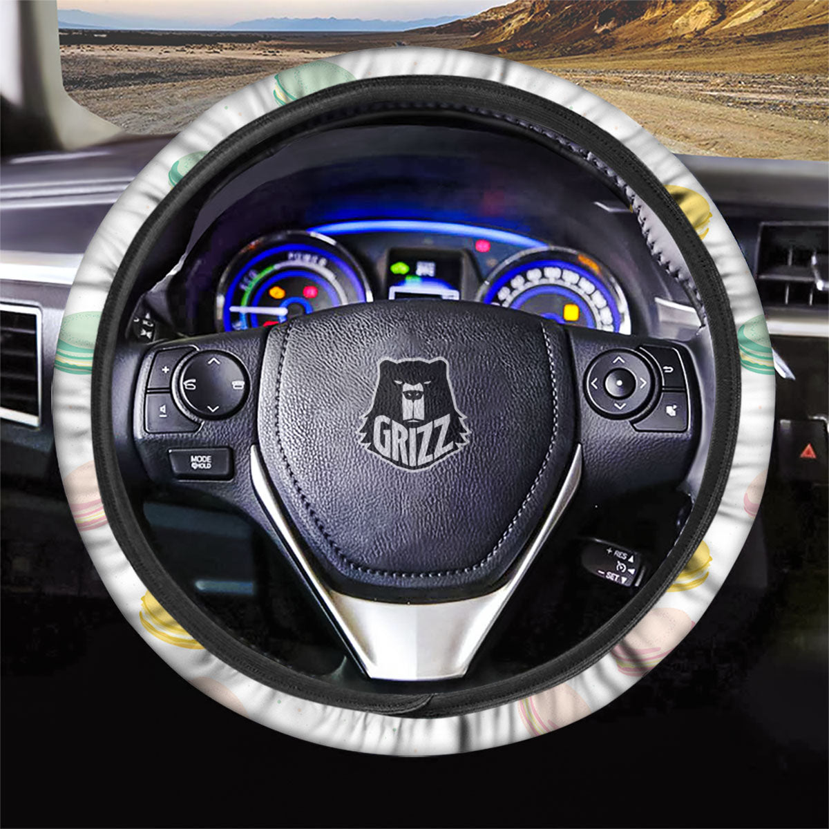 Macaron Pastel Print Pattern Car Steering Wheel Cover-grizzshop